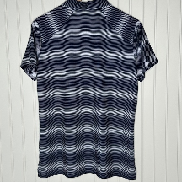 Levelwear The Ally Challenge Golf Polo Shirt Striped Navy White Large L/G - Picture 5 of 9